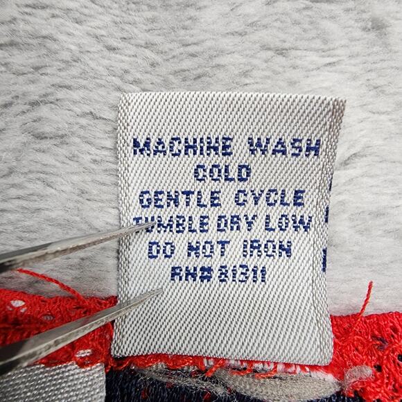 Vintage 90s Bum Equipment Top Womens M Red Blue Sleeveless V-Neck Tank Mesh - Picture 5 of 9